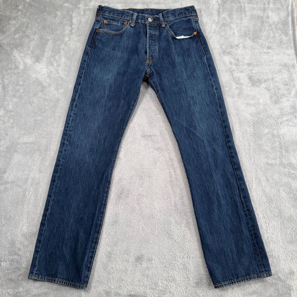 Levi's Jeans Mens 31x32 Fits 31x30.5 Blue 501 Original Straight Leg Button Fly